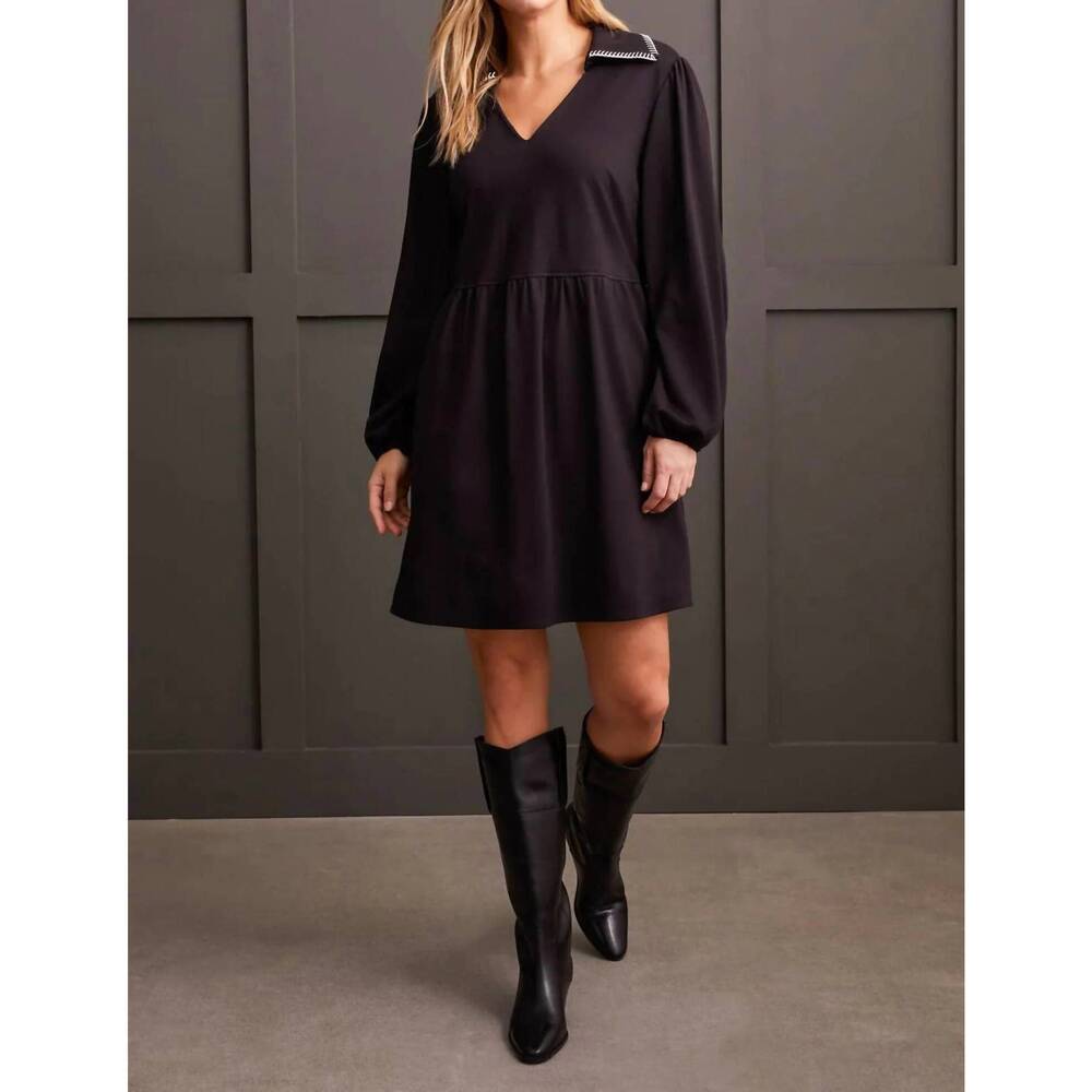 NEW TRIBAL lucinda midweight ponte dress with pockets in black